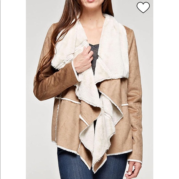 Lovestitch Faux Suede Drape Jacket - Picture 3 of 5